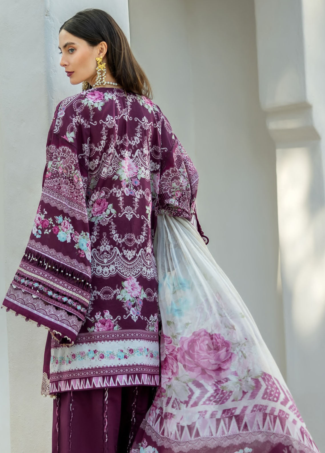 Signature by Elaf Unstitched Embroidered Lawn Collection 2025 ETS-06B