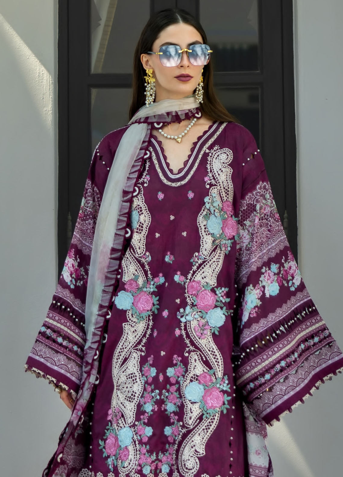 Signature by Elaf Unstitched Embroidered Lawn Collection 2025 ETS-06B