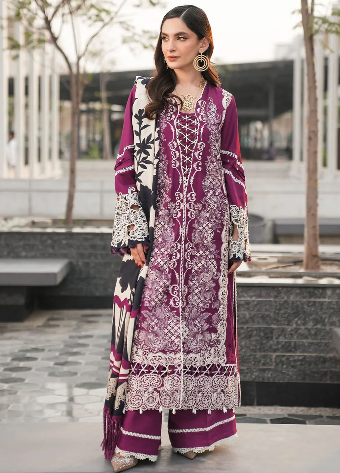 Elaf Embroidered Linen Suit Unstitched 3 Piece EPW-1A Infinite Love - Winter Collection