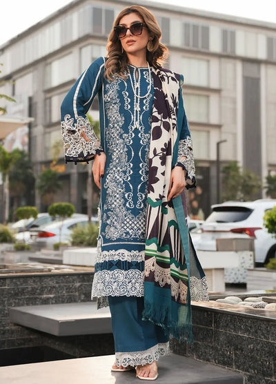 Elaf Embroidered Linen Suit Unstitched 3 Piece EPW-1B Heartfelt Whisper - Winter Collection