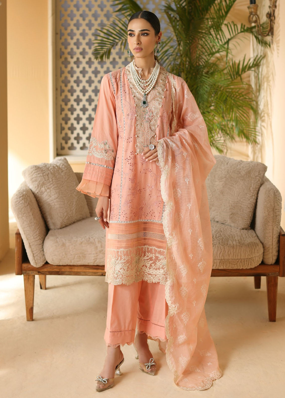 Elaf Pret Embroidered Lawn 3 Piece Suit EF23RW ELP-01C Fairy Floss