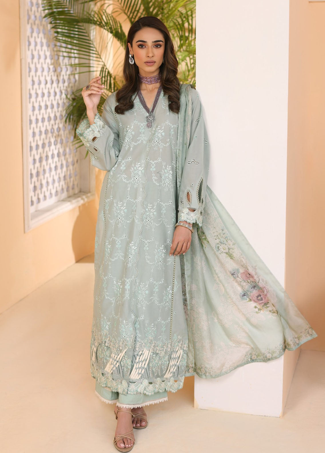 Elaf Pret Embroidered Lawn 3 Piece Suit EF23RW ELP-02A Tiffany