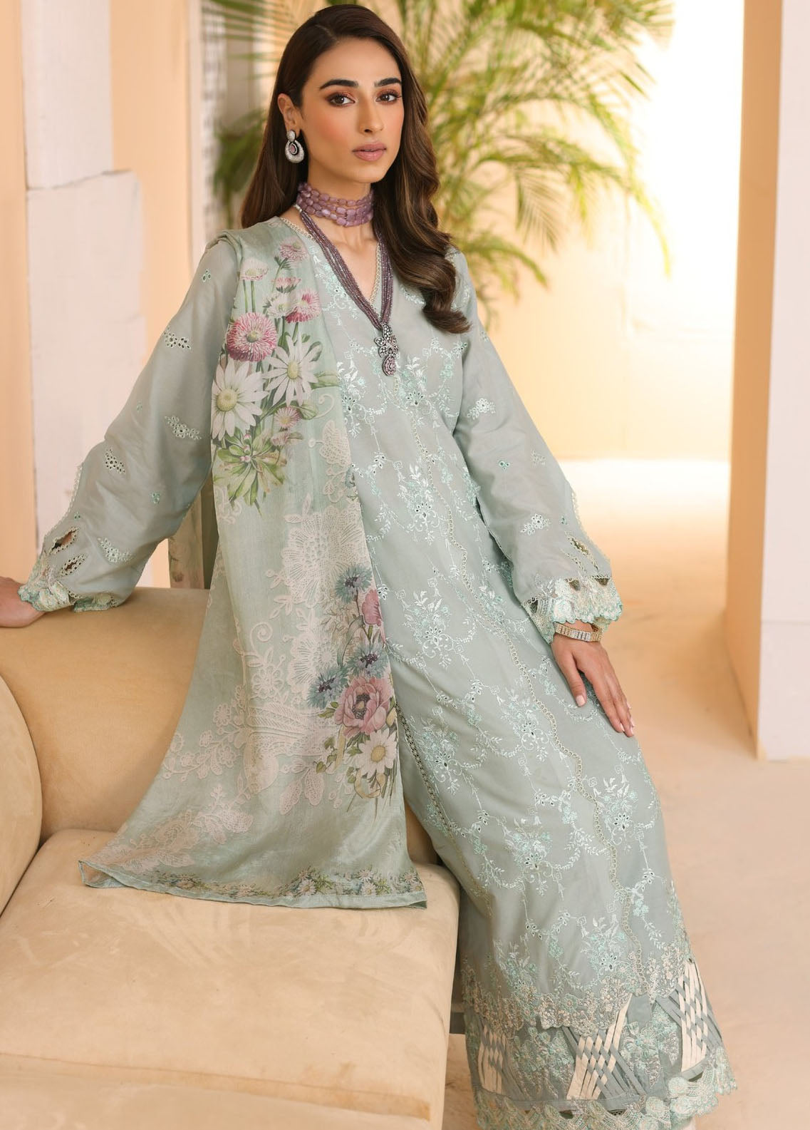 Elaf Pret Embroidered Lawn 3 Piece Suit EF23RW ELP-02A Tiffany