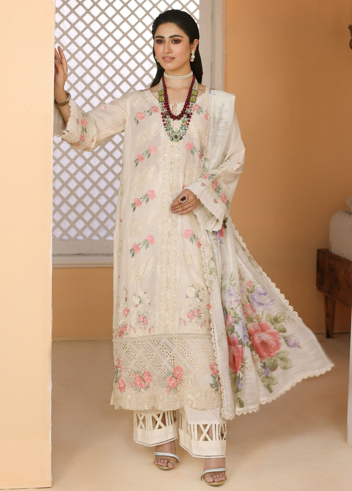 Elaf Pret Embroidered Lawn 3 Piece Suit EF23RW ELP-03A Chloe