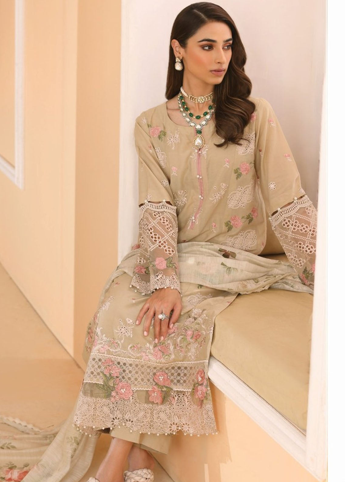 Elaf Pret Embroidered Lawn 3 Piece Suit EF23RW ELP-03B Hazel