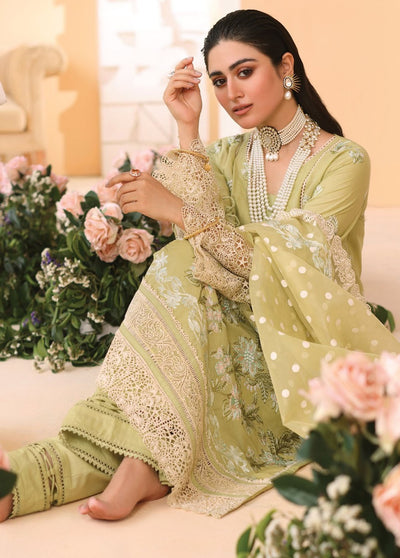 Elaf Pret Embroidered Lawn 3 Piece Suit EF23RW ELP-04A Limelush