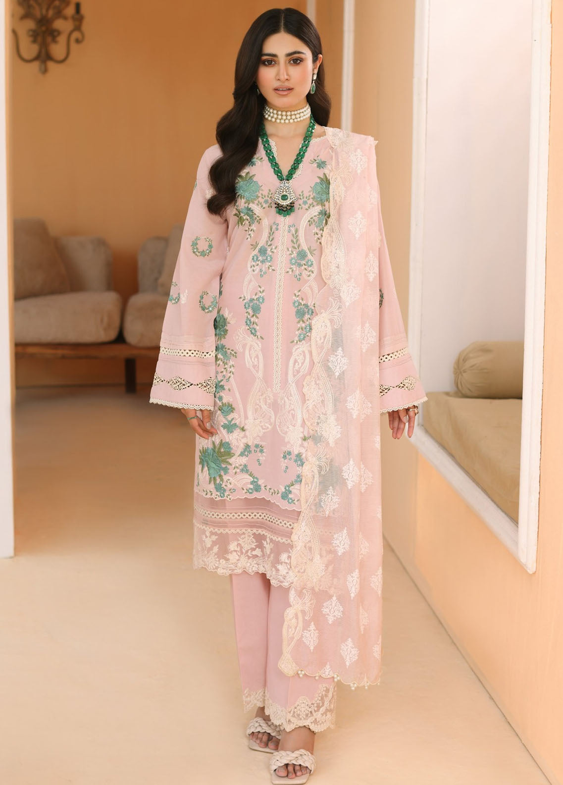 Elaf Pret Embroidered Lawn 3 Piece Suit EF23RW ELP-05A Melody