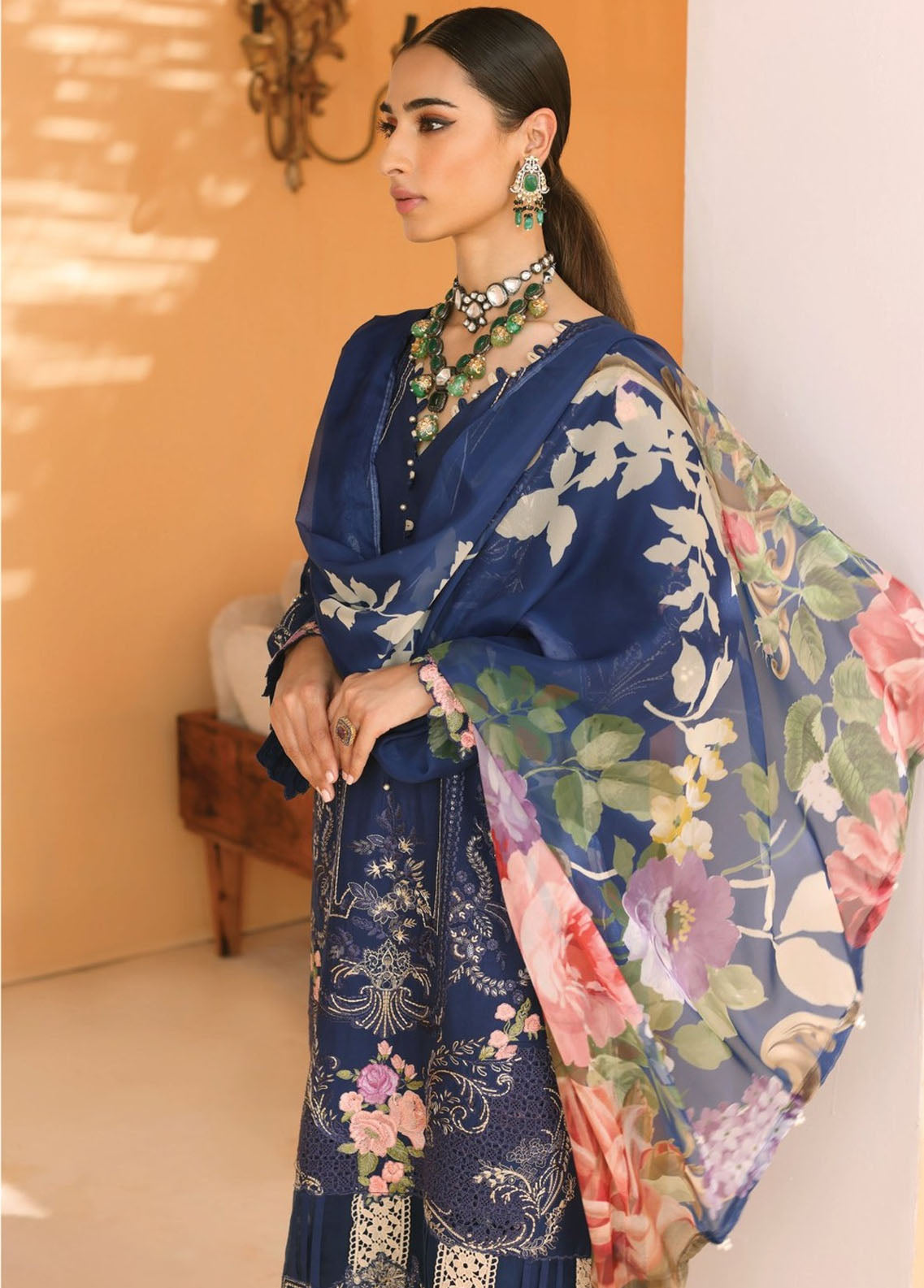 Elaf Pret Embroidered Lawn 3 Piece Suit EF23RW ELP-06B Lapis