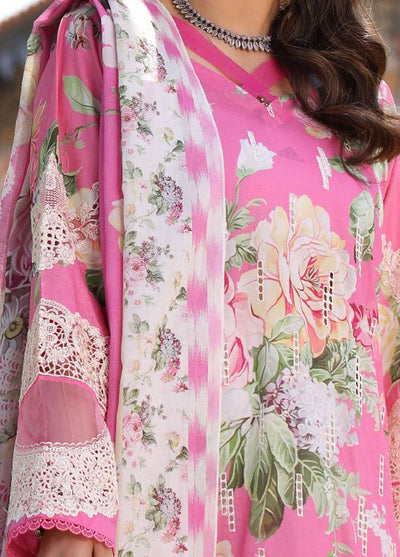 Elaf Unstitched Chikankari Print Collection 2024 ECK-03 B Pink Muse