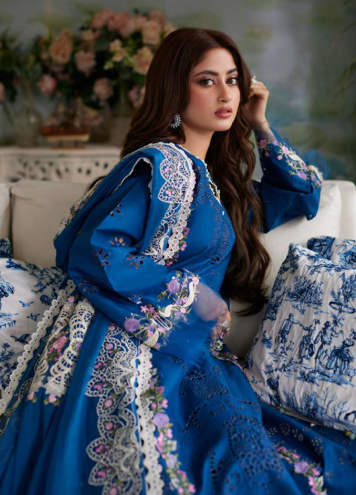 Elaf Unstitched Lawn Eid Edit 2024 D-04 Almas