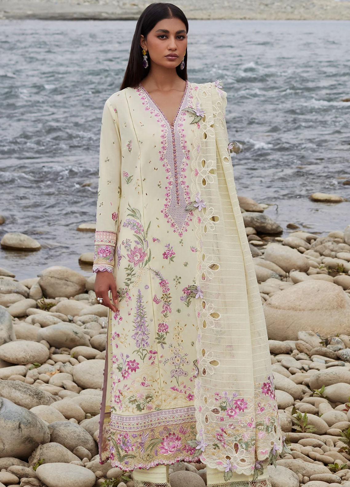 Elan Unstitched Lawn Collection 2024 D-02B Nedine