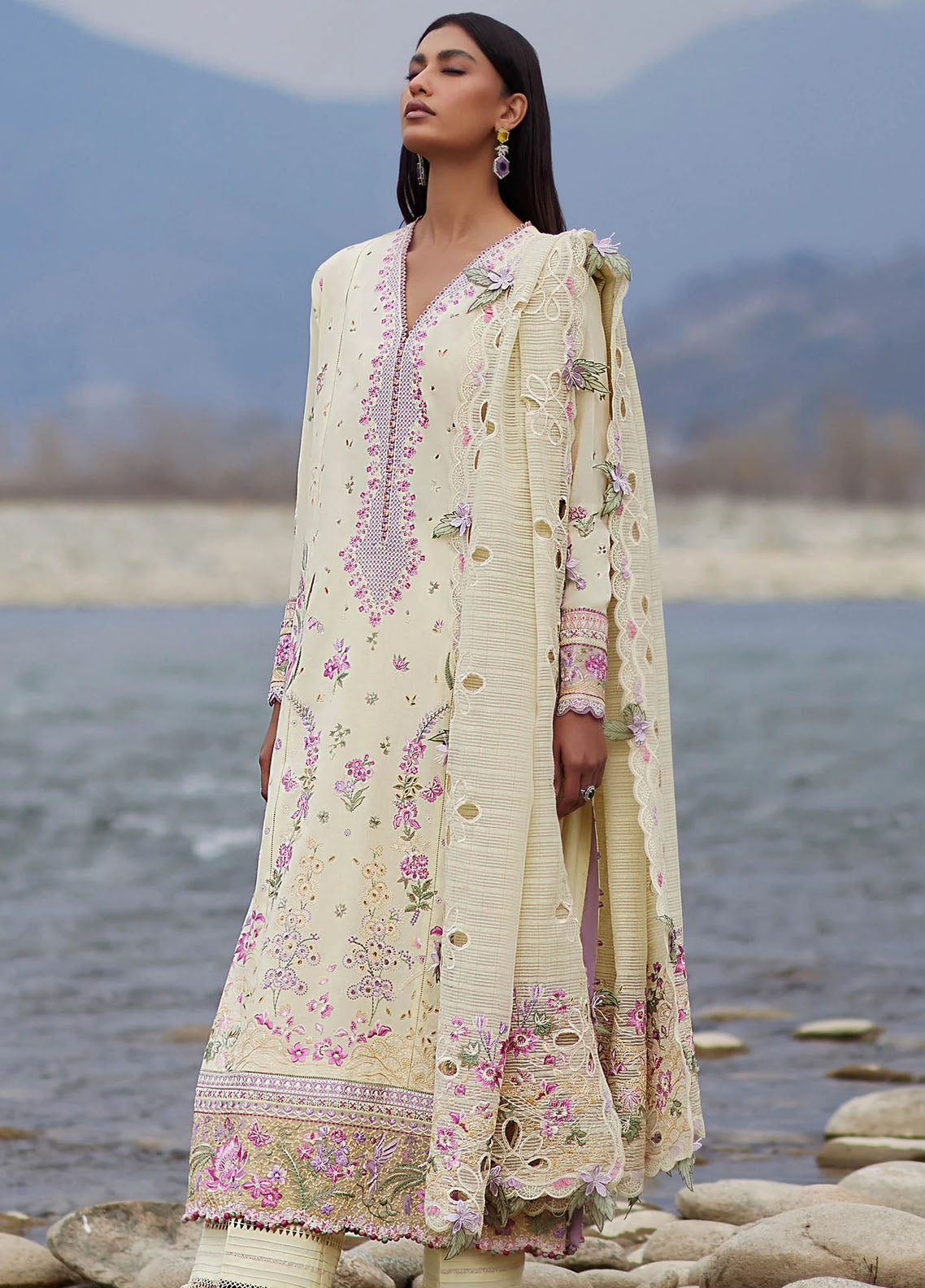 Elan Unstitched Lawn Collection 2024 D-02B Nedine