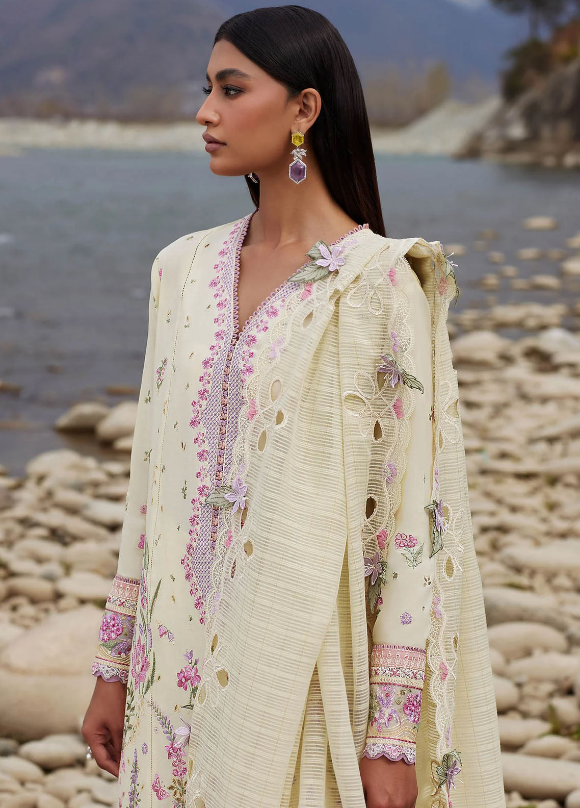 Elan Unstitched Lawn Collection 2024 D-02B Nedine