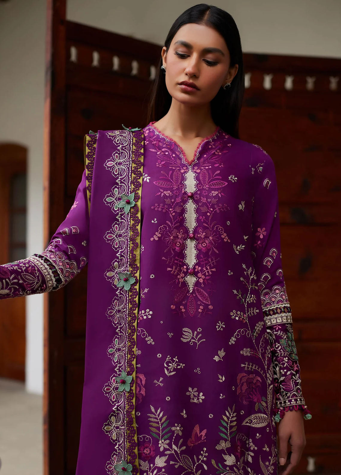Elan Unstitched Lawn Collection 2024 D-03A Qistina