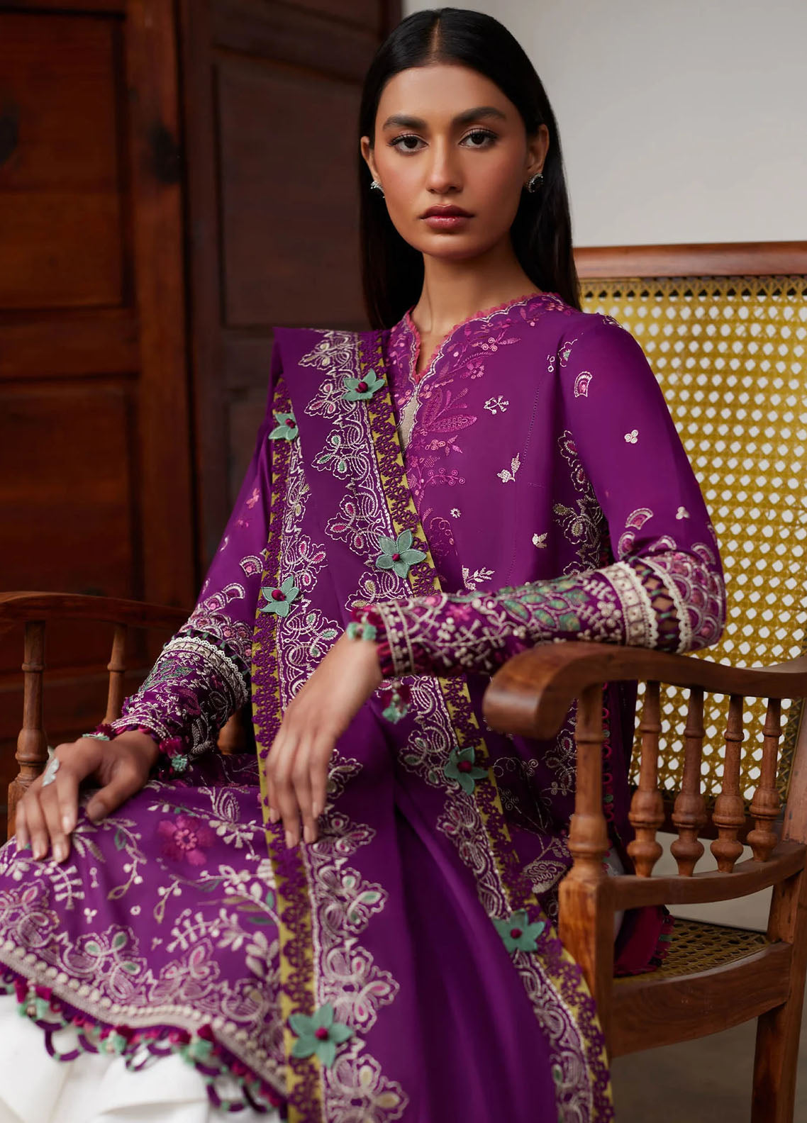 Elan Unstitched Lawn Collection 2024 D-03A Qistina