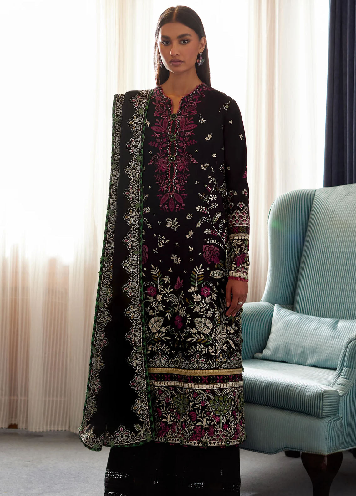 Elan Unstitched Lawn Collection 2024 D-03B Qistina