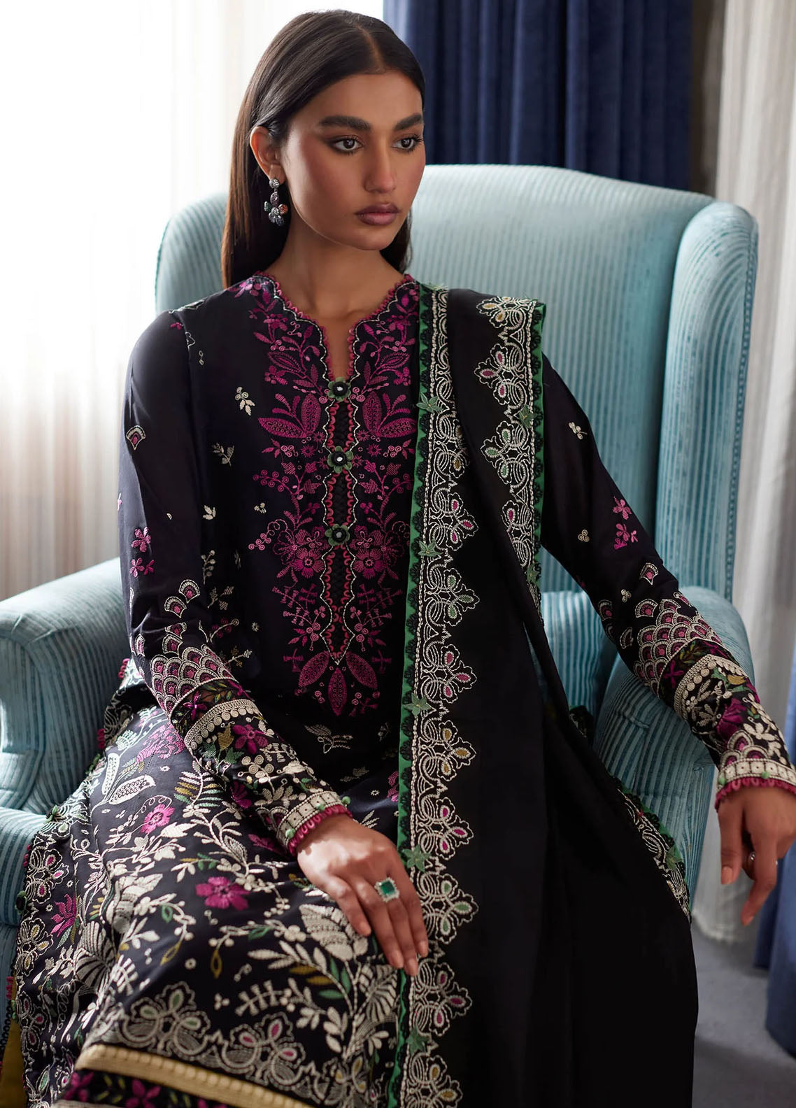 Elan Unstitched Lawn Collection 2024 D-03B Qistina