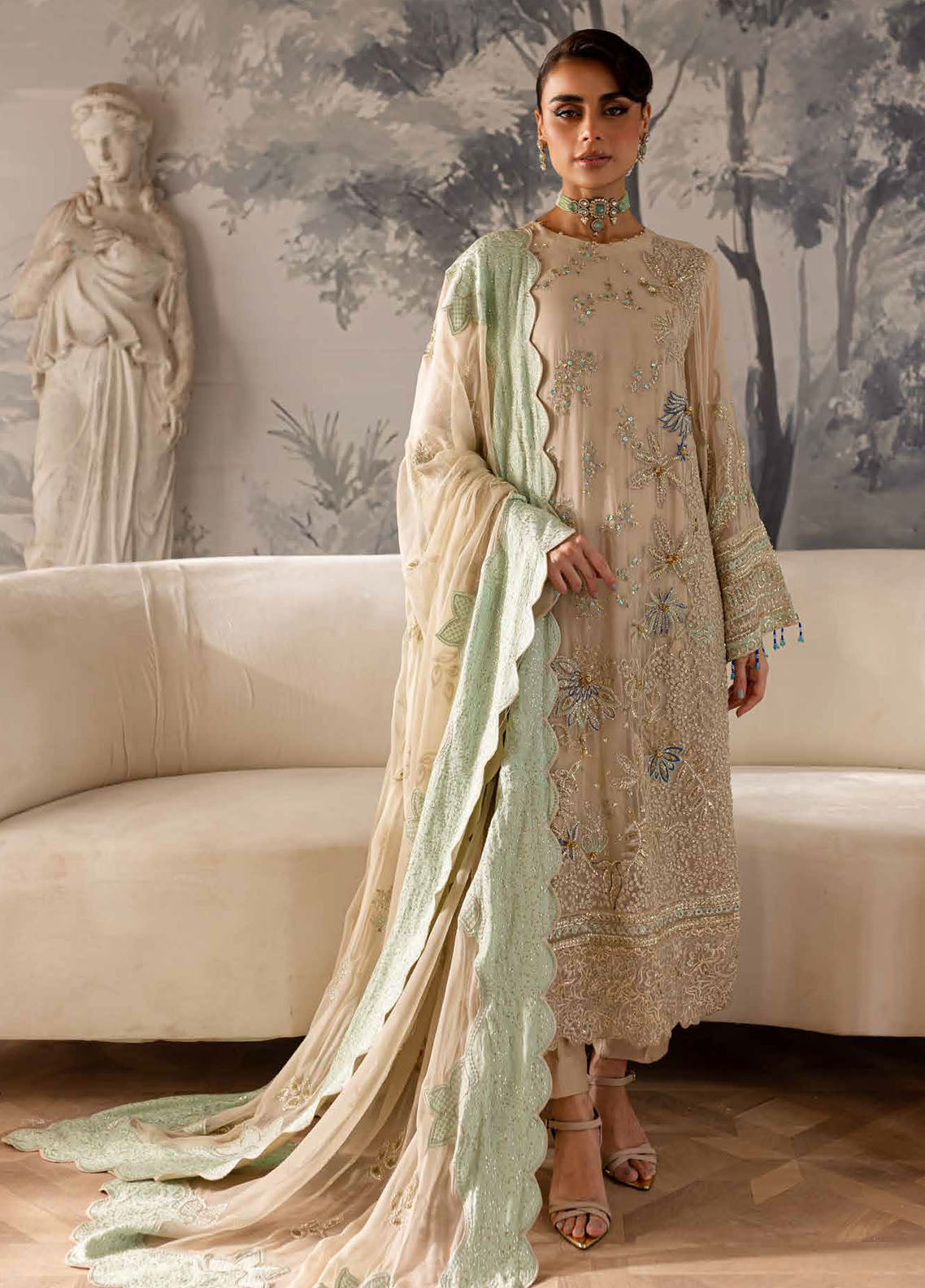 Elanora By Nureh Unstitched Chiffon Luxury Collection 2024 NEL-58