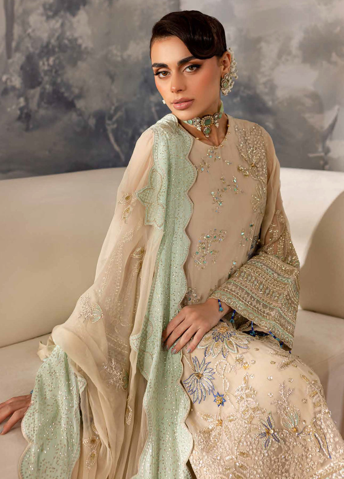 Elanora By Nureh Unstitched Chiffon Luxury Collection 2024 NEL-58