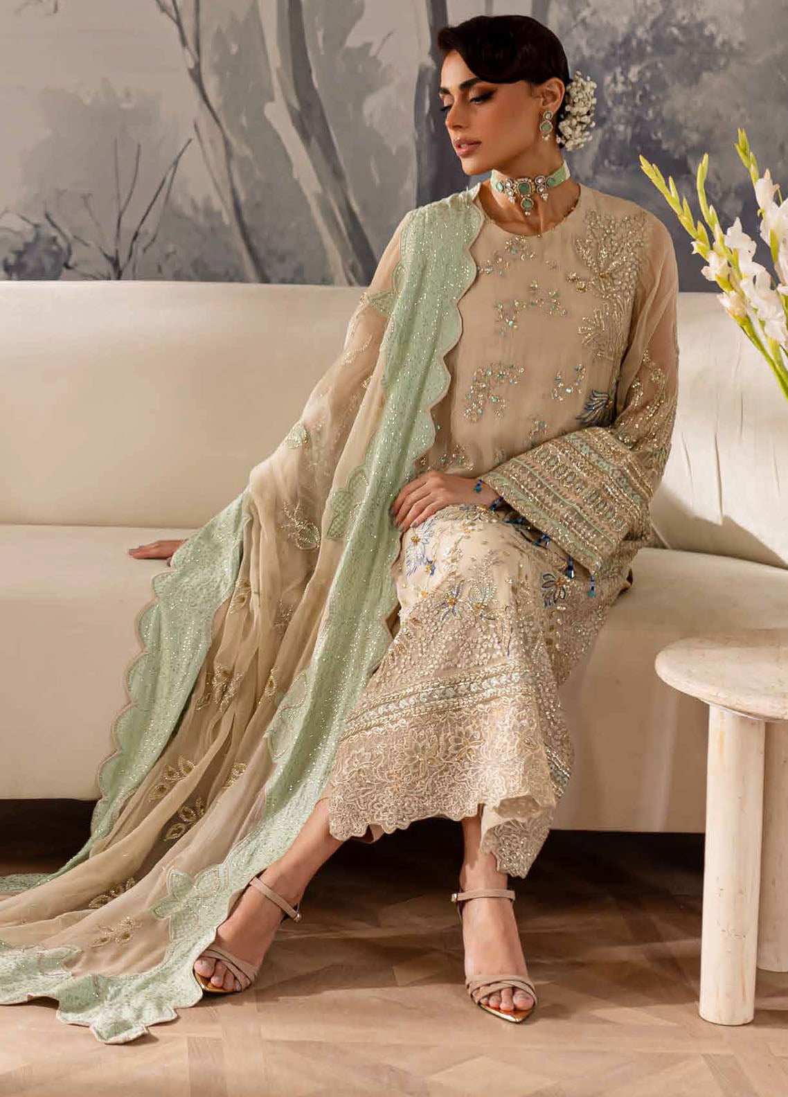 Elanora By Nureh Unstitched Chiffon Luxury Collection 2024 NEL-58
