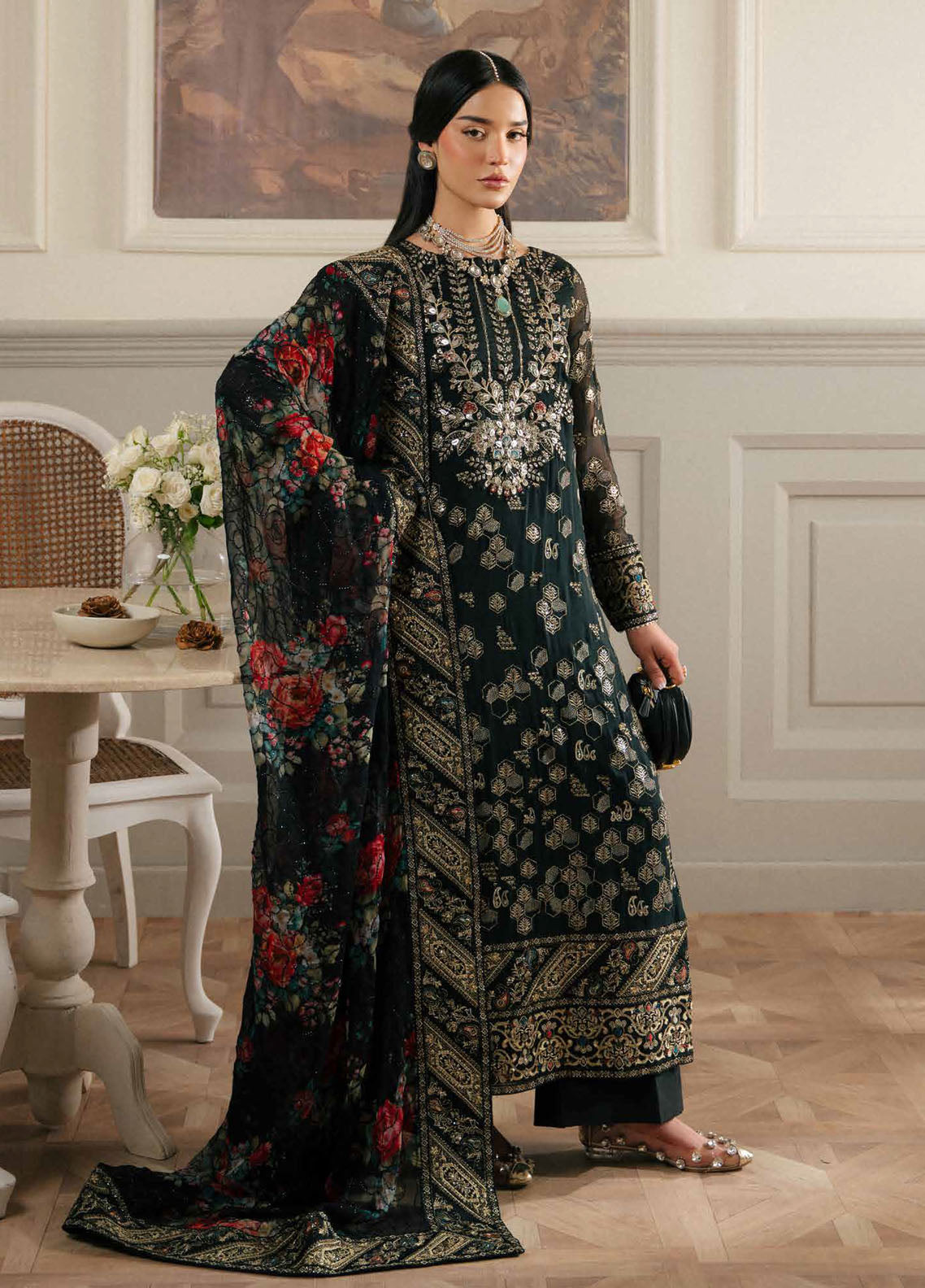 Elanora by Nureh Luxury Unstitched Chiffon Collection 2024 NEL-64