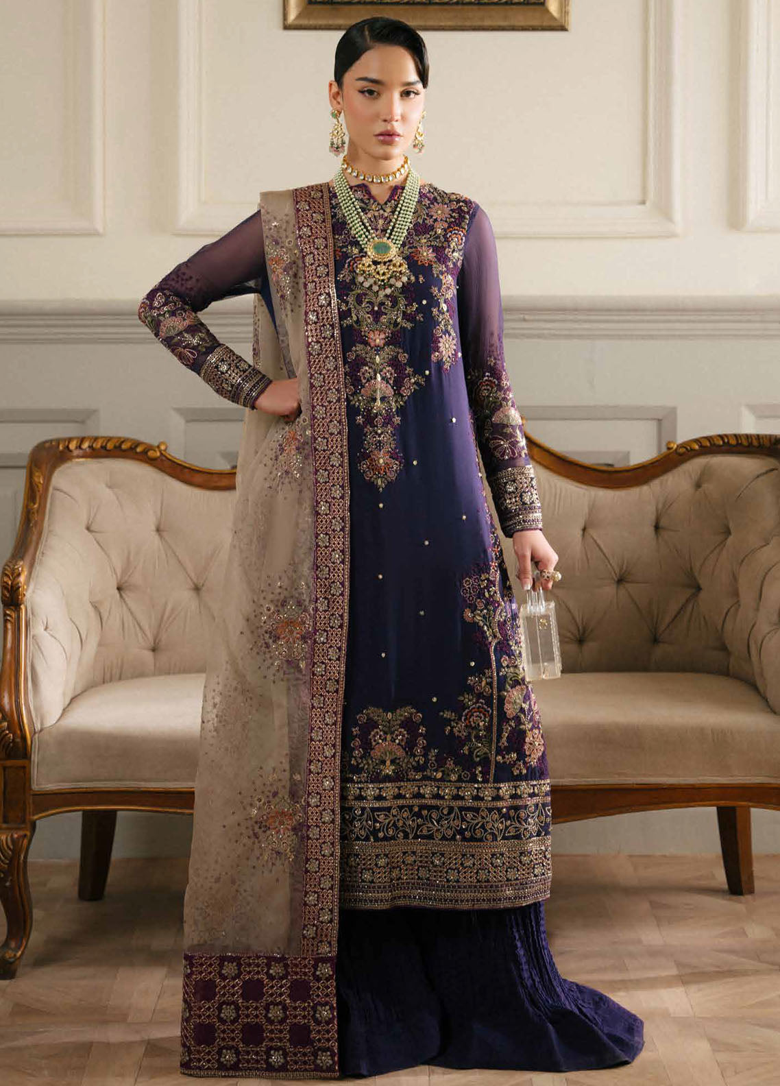 Elanora by Nureh Luxury Unstitched Chiffon Collection 2024 NEL-65