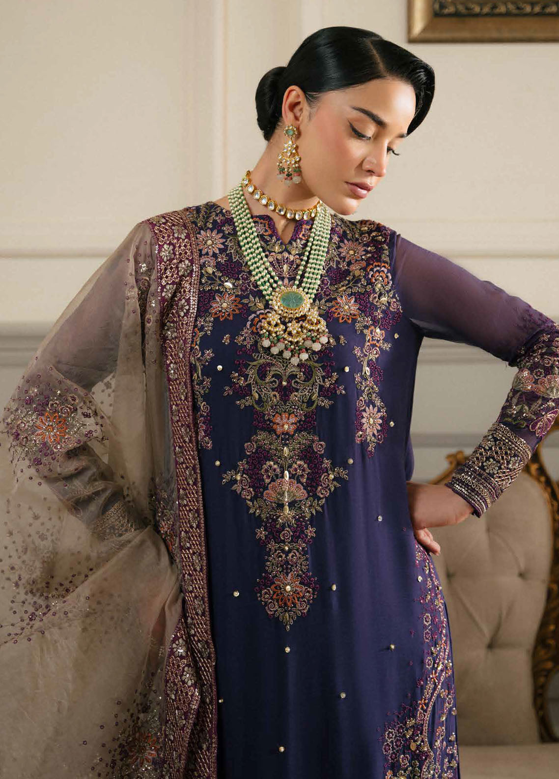 Elanora by Nureh Luxury Unstitched Chiffon Collection 2024 NEL-65