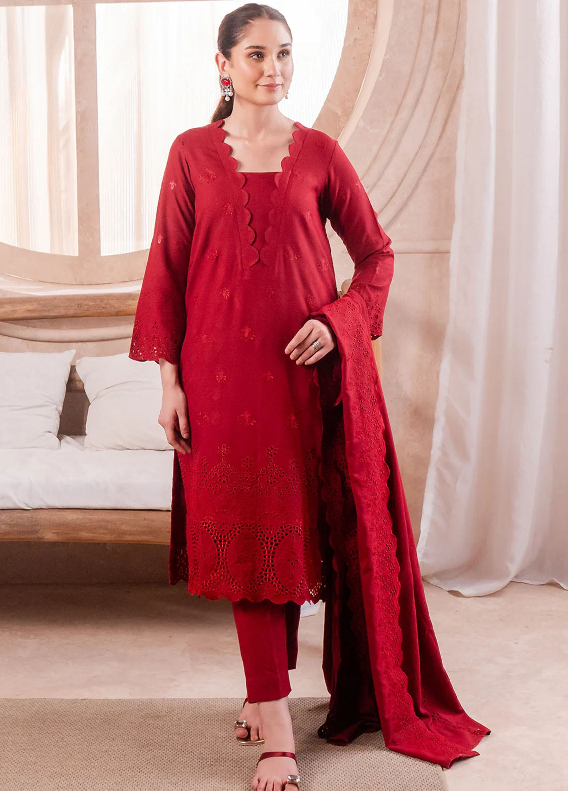 Elara by Meerak Unstitched Chikankari Collection 2024 Scarlett