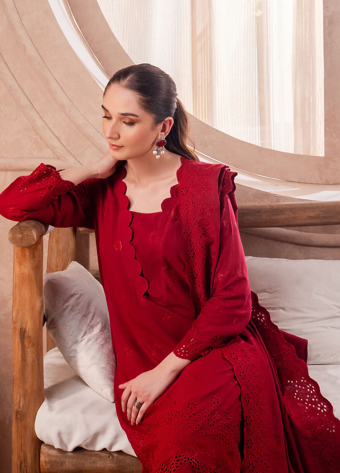 Elara by Meerak Unstitched Chikankari Collection 2024 Scarlett