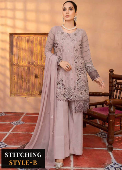 Elnaz By Flossie Unstitched Chiffon Collection 2023 Vol-1 E-107 Peony