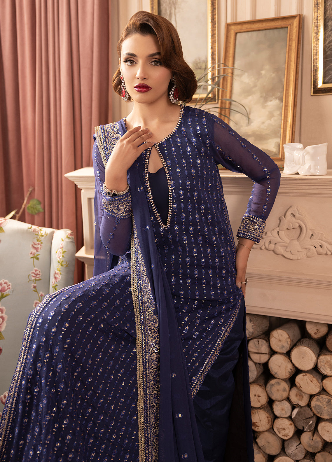 Elyssa by Sahane Unstitched Festive Chiffon Collection 2025 CT-19002 Elle