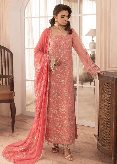 Elyssa by Sahane Unstitched Festive Chiffon Collection 2025 CT-19003 Rosa