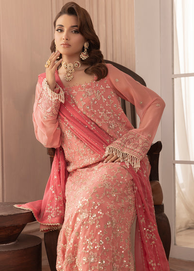 Elyssa by Sahane Unstitched Festive Chiffon Collection 2025 CT-19003 Rosa