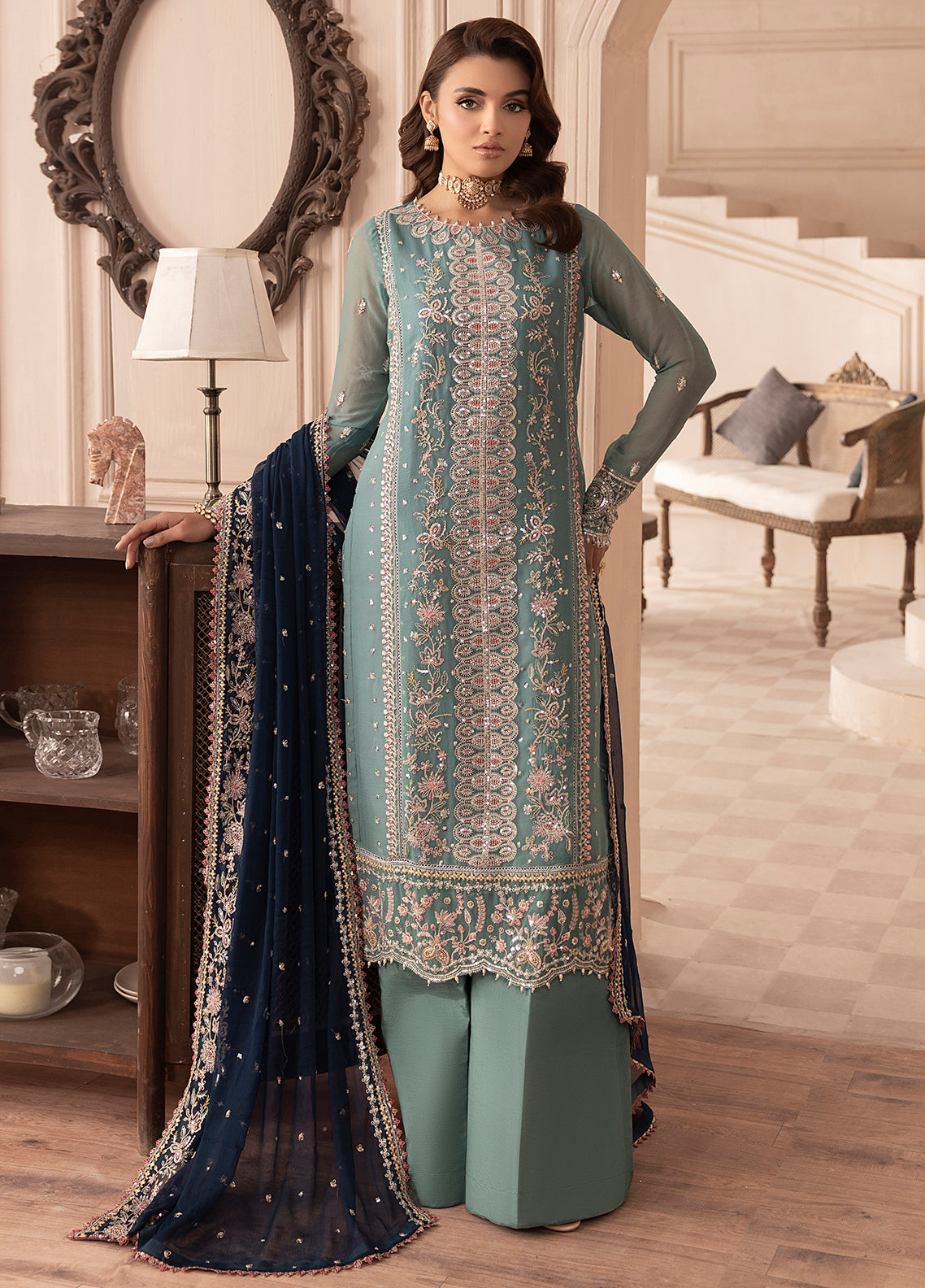 Elyssa by Sahane Unstitched Festive Chiffon Collection 2025 CT-19004 Emera