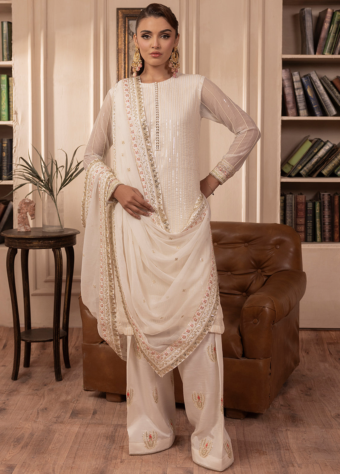 Elyssa by Sahane Unstitched Festive Chiffon Collection 2025 CT-19005 Perle