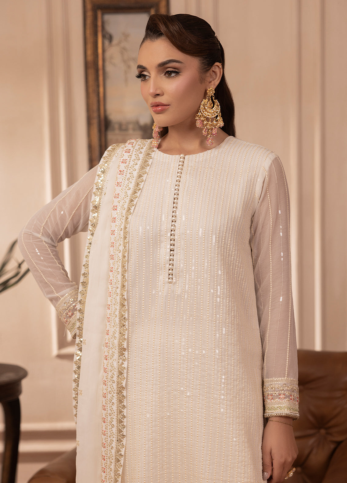 Elyssa by Sahane Unstitched Festive Chiffon Collection 2025 CT-19005 Perle