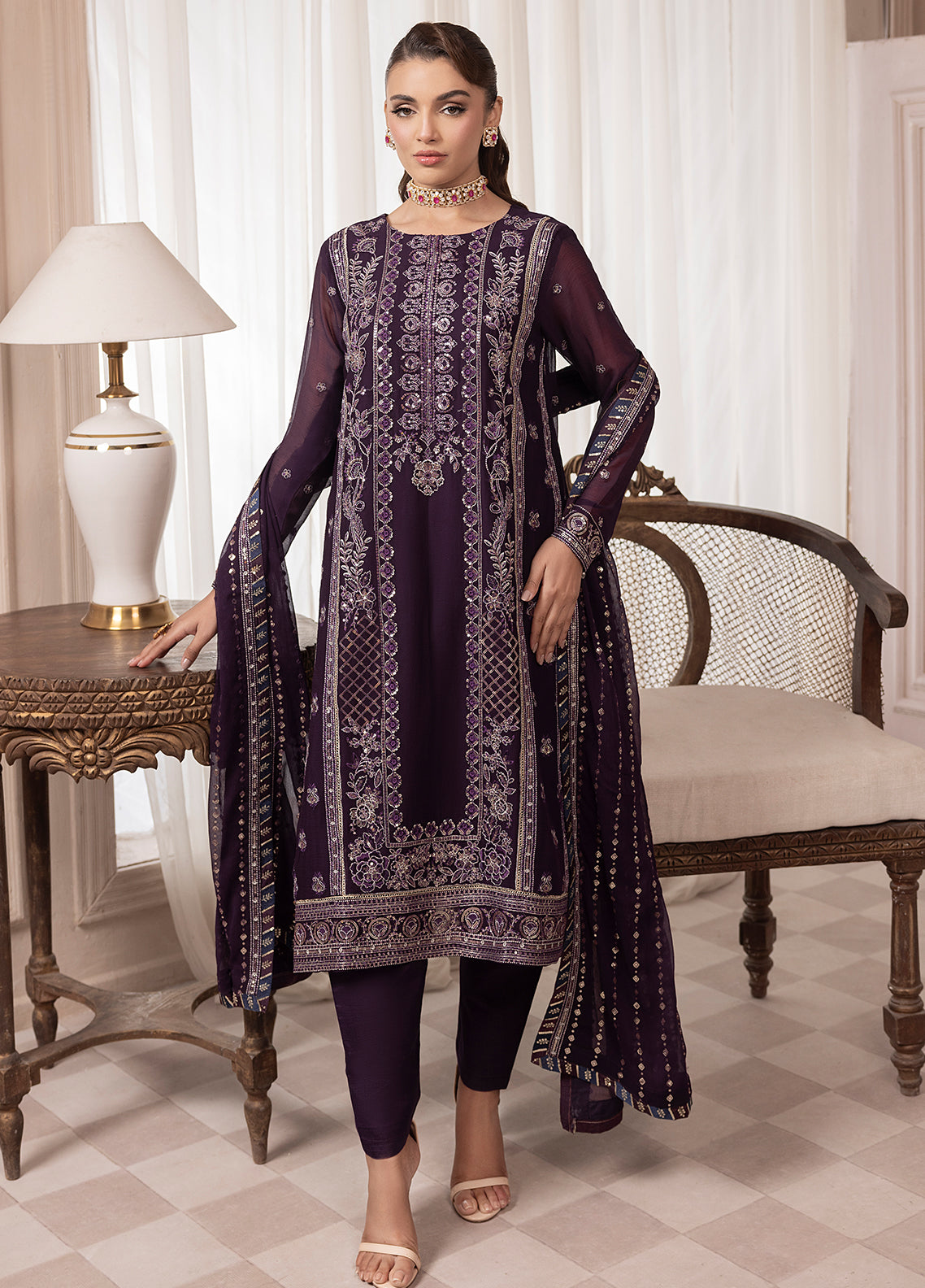 Elyssa by Sahane Unstitched Festive Chiffon Collection 2025 CT-19006 Mure