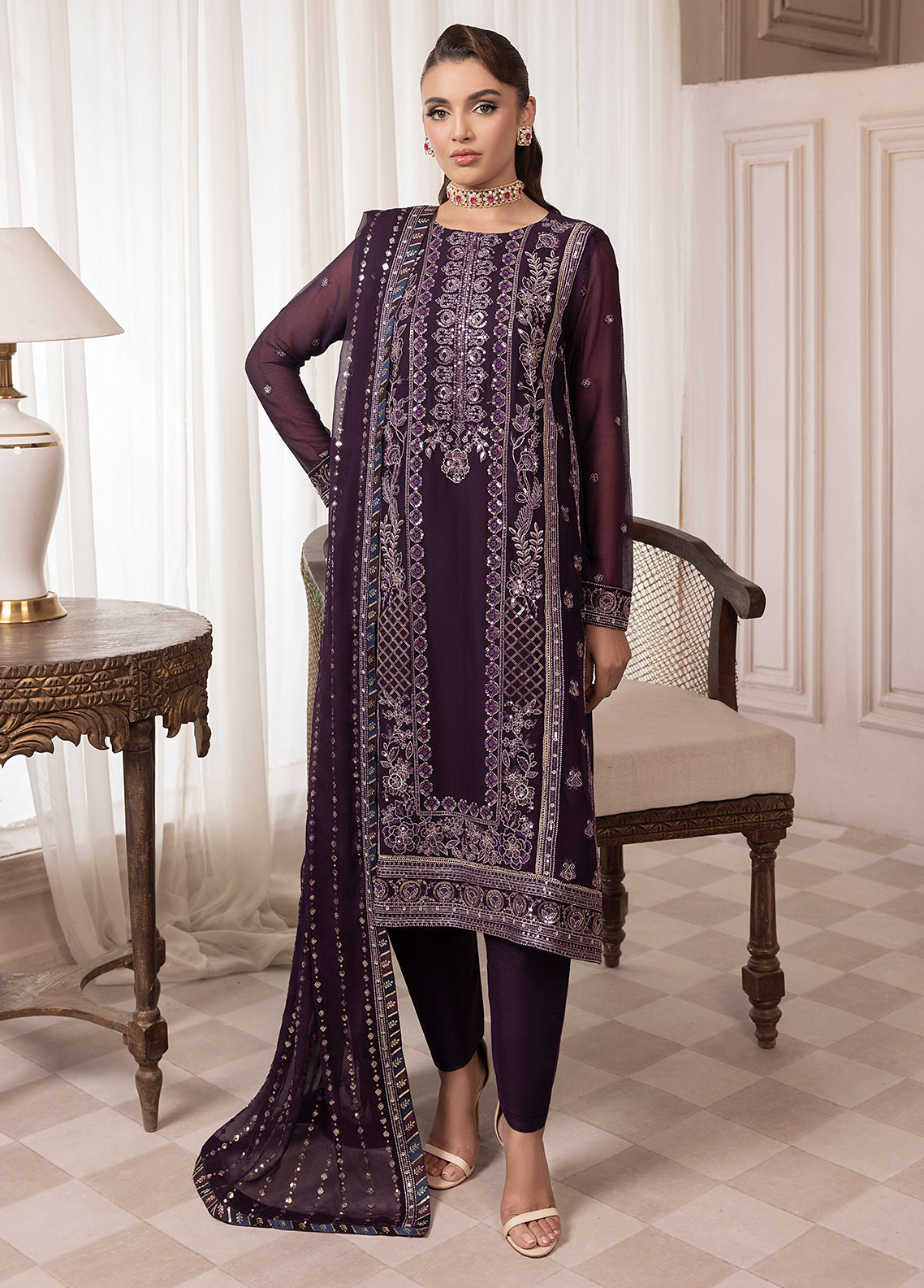 Elyssa by Sahane Unstitched Festive Chiffon Collection 2025 CT-19006 Mure