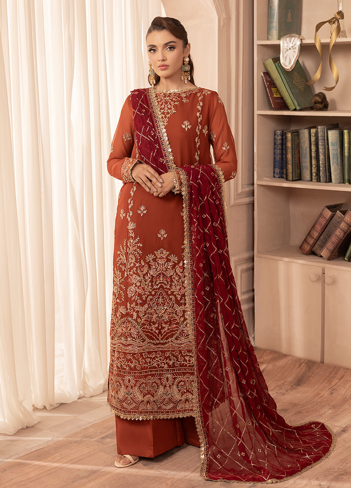 Elyssa by Sahane Unstitched Festive Chiffon Collection 2025 CT-19007 Dune