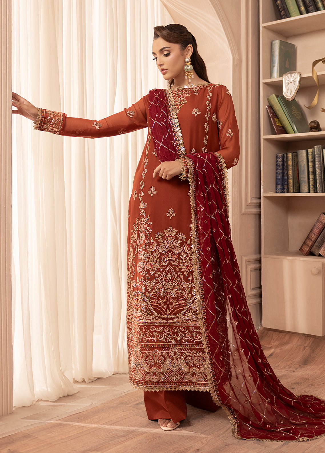 Elyssa by Sahane Unstitched Festive Chiffon Collection 2025 CT-19007 Dune