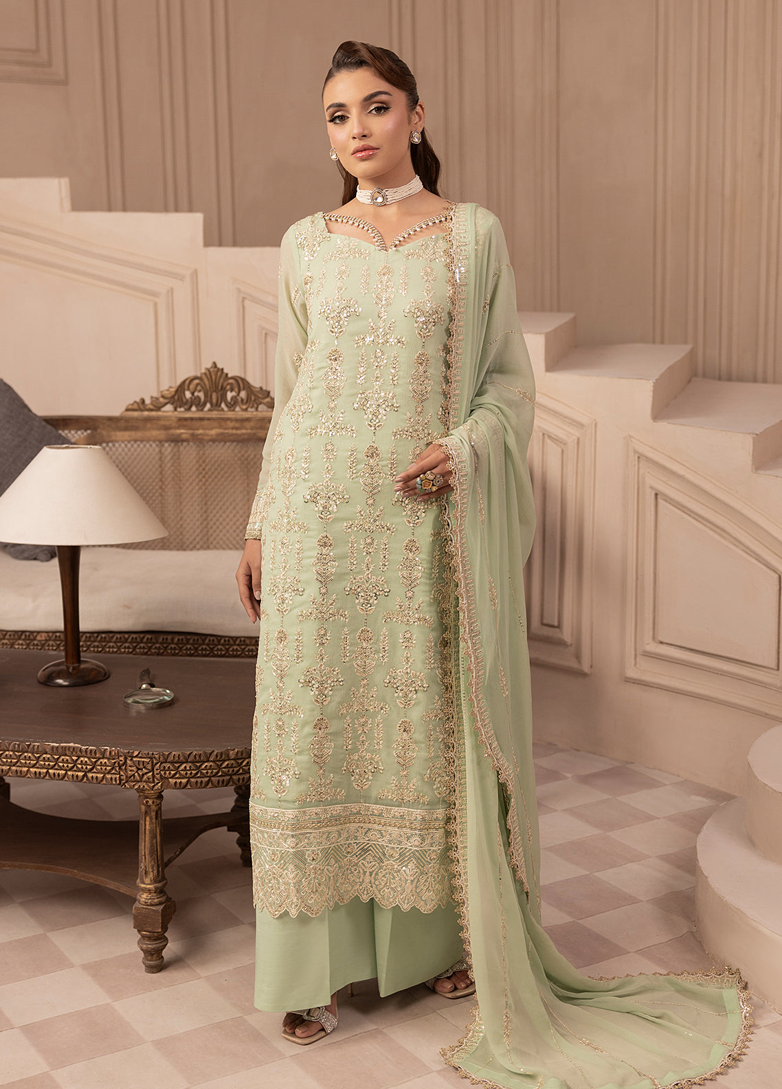 Elyssa by Sahane Unstitched Festive Chiffon Collection 2025 CT-19008 Cedra