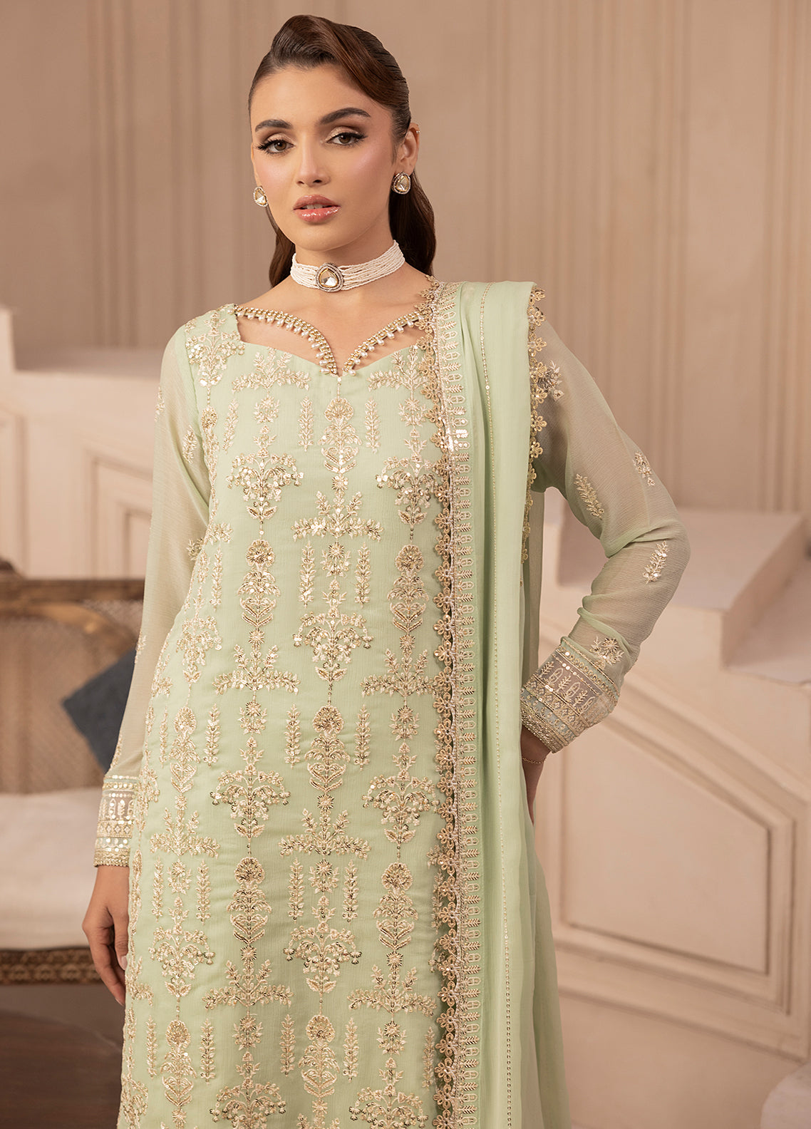 Elyssa by Sahane Unstitched Festive Chiffon Collection 2025 CT-19008 Cedra