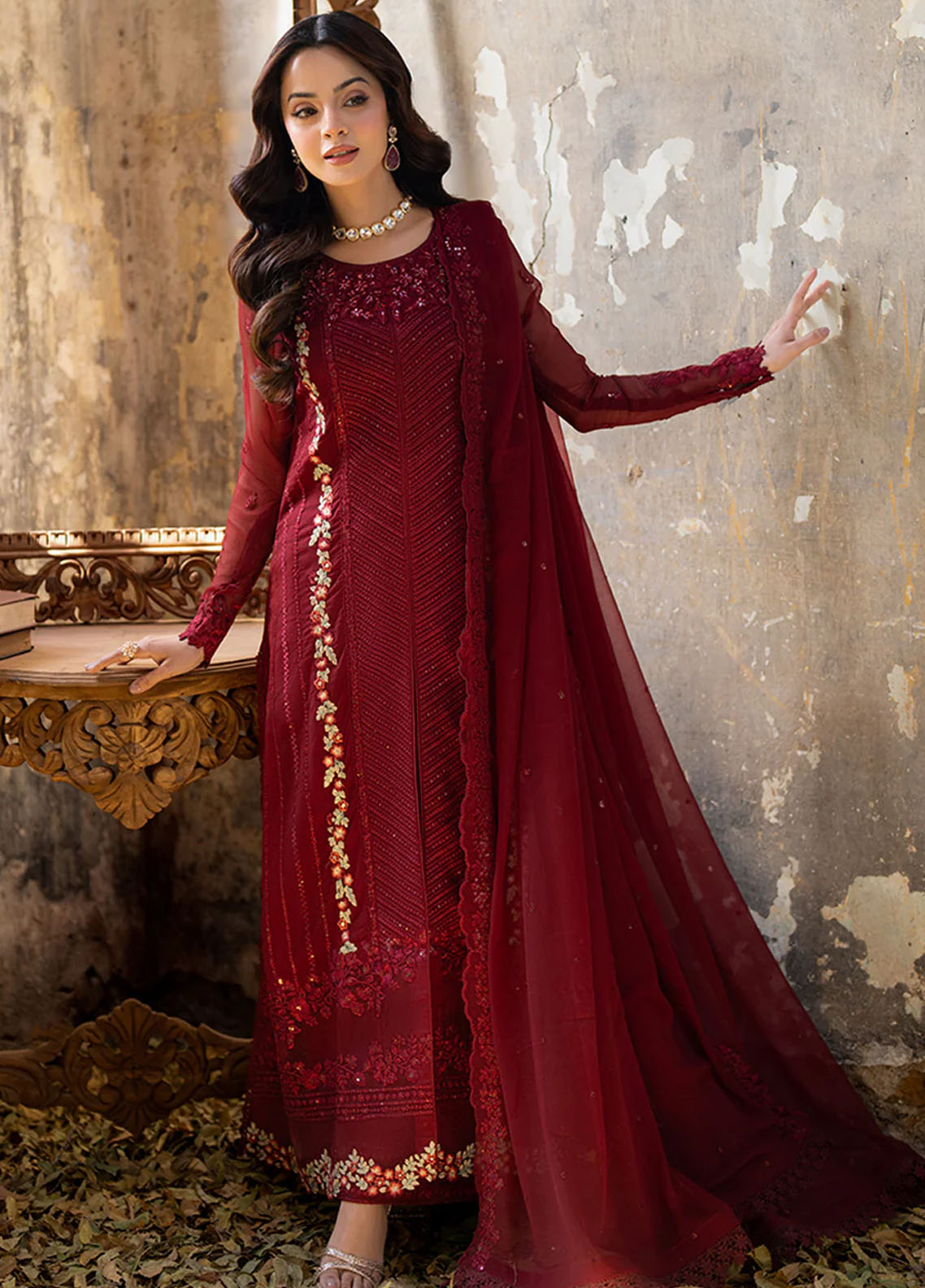 Ensembles By Azure Festive 3 Piece Collection 2025 I-01317 Red Mist