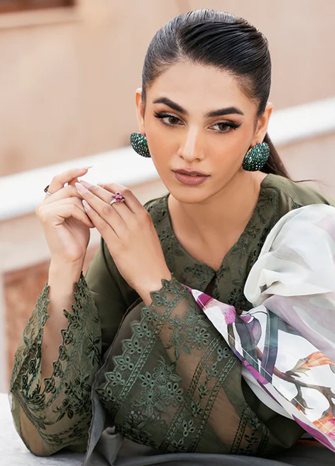 Esra Fashion Pret Embroidered Lawn 3 Piece Suit LX-24-10