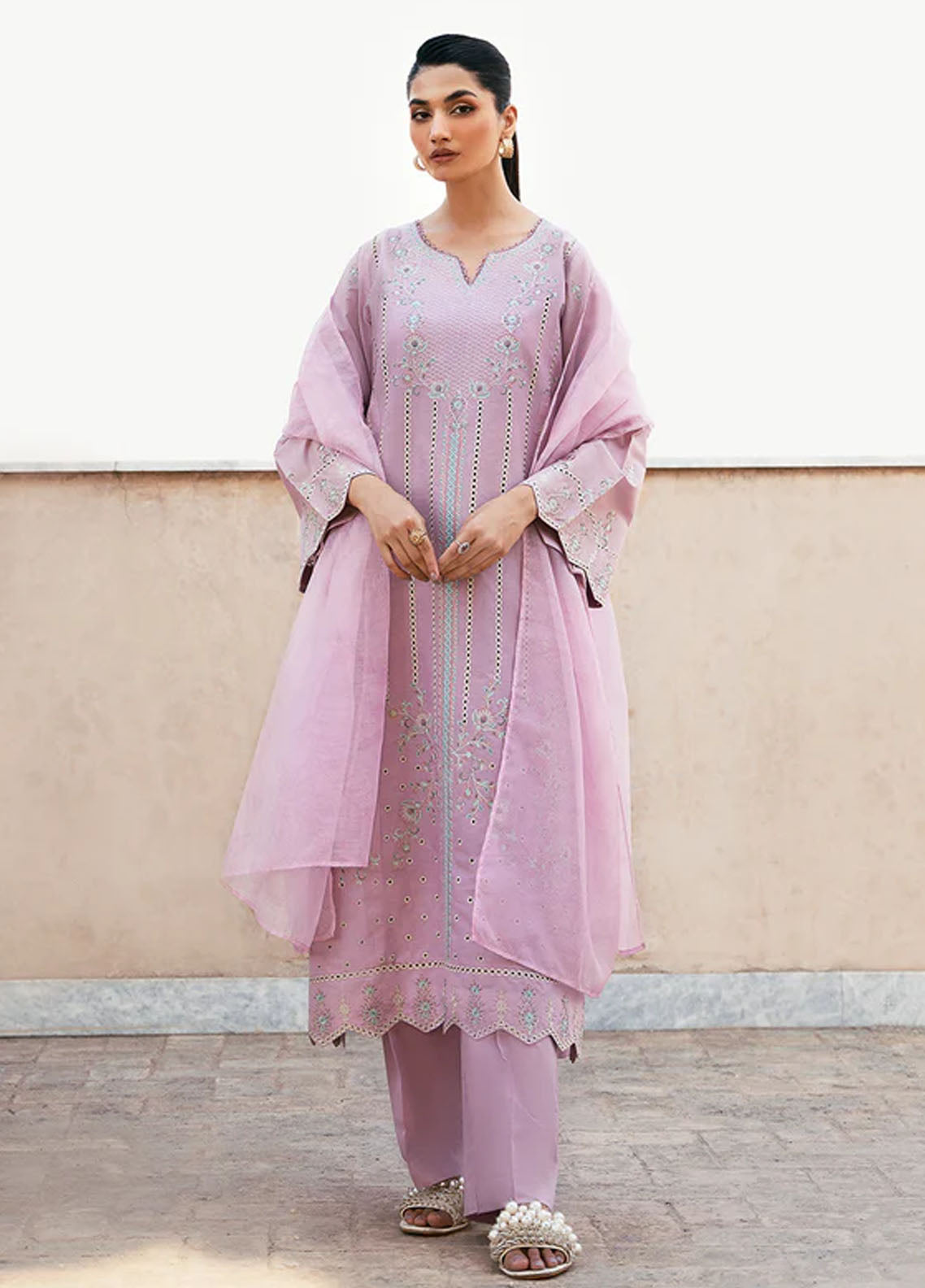 Esra Fashion Pret Embroidered Lawn 3 Piece Suit LX-24-13