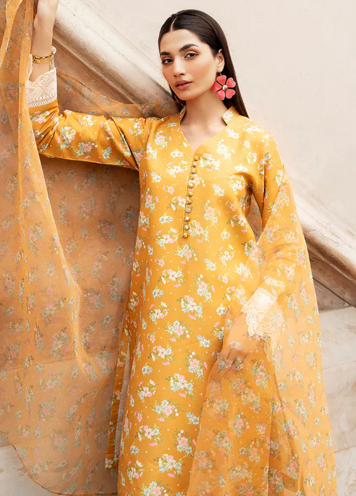 Esra Fashion Pret Embroidered Lawn 3 Piece Suit OE-24-05