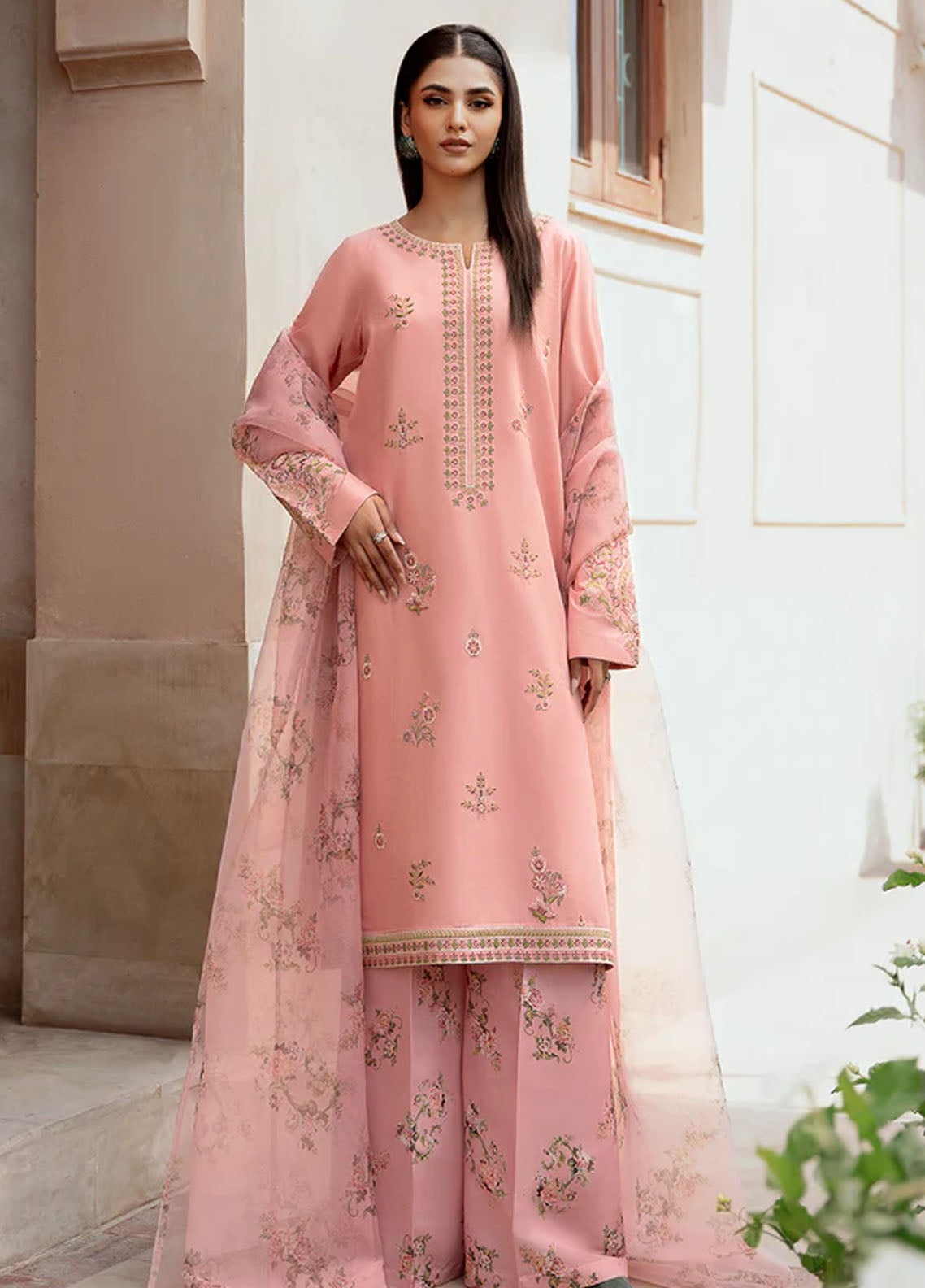 Esra Fashion Pret Embroidered Lawn 3 Piece Suit OE-24-08