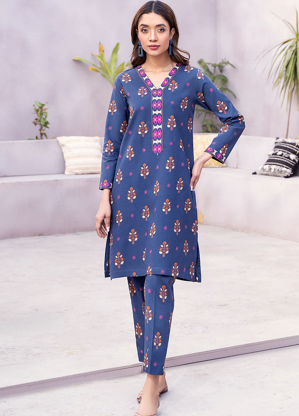 Esra Fashion Casual Pret Printed Lawn 2 Piece Dress HD-23-03