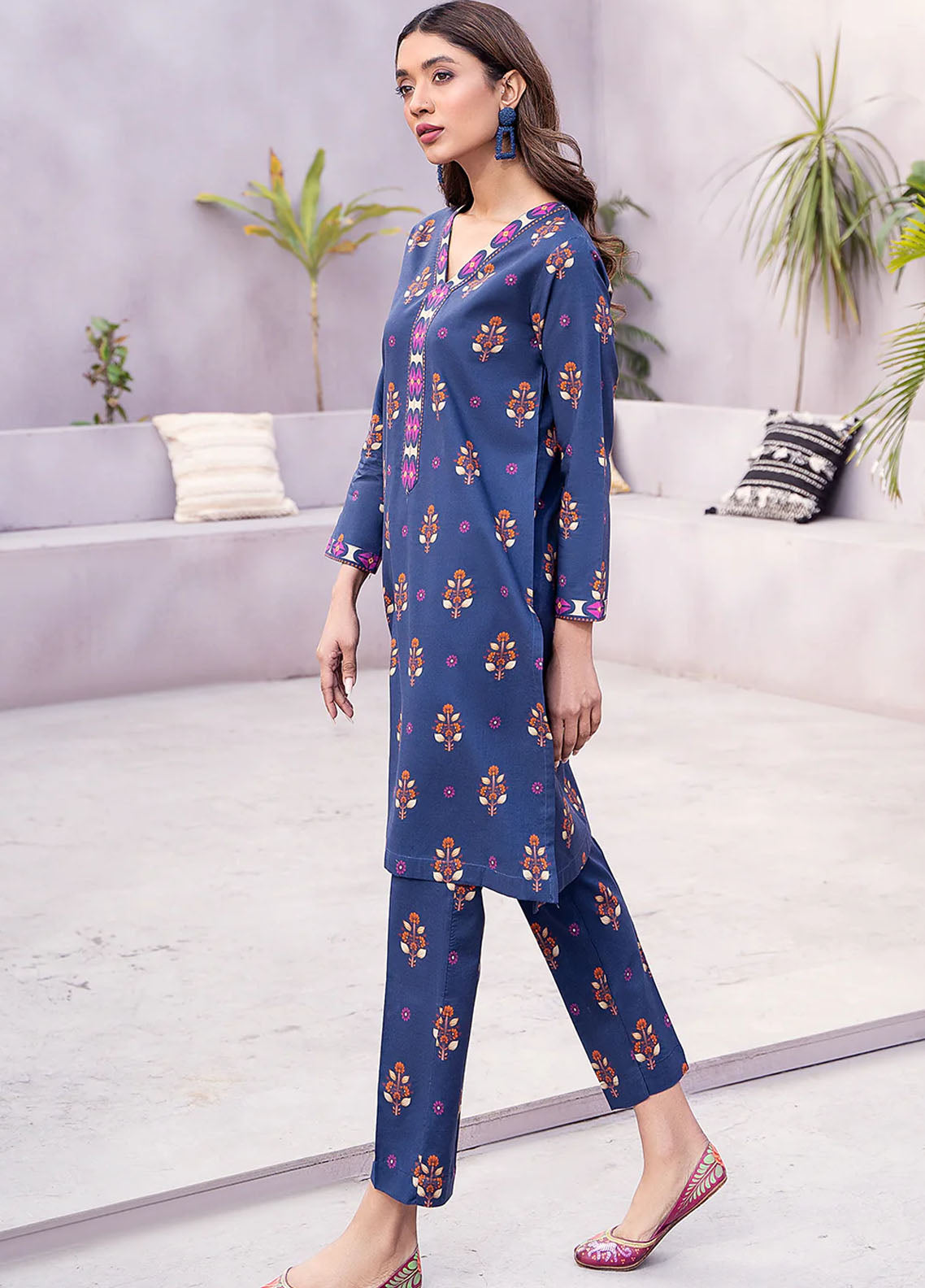 Esra Fashion Casual Pret Printed Lawn 2 Piece Dress HD-23-03