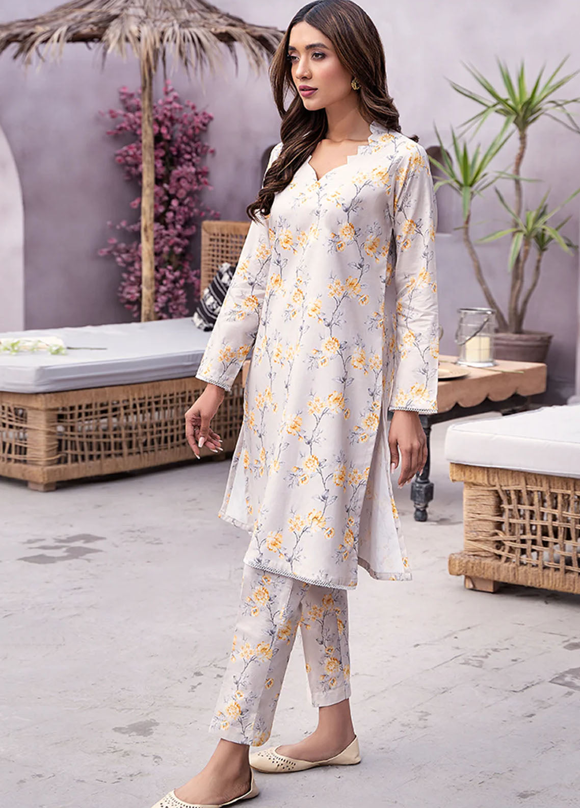 Esra Fashion Casual Pret Printed Lawn 2 Piece Dress HD-23-05